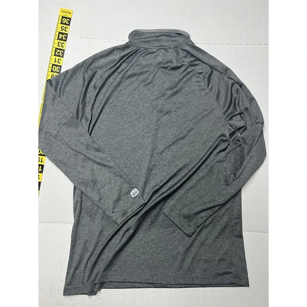 TapOut 1/4 Zip Pullover Men's Large Long Sleeve TapOut Spell Out Mock Neck Gray - Picture 11 of 12